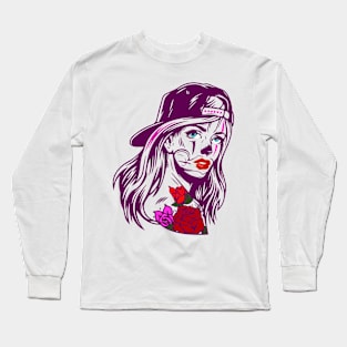 Cool girl's face Long Sleeve T-Shirt